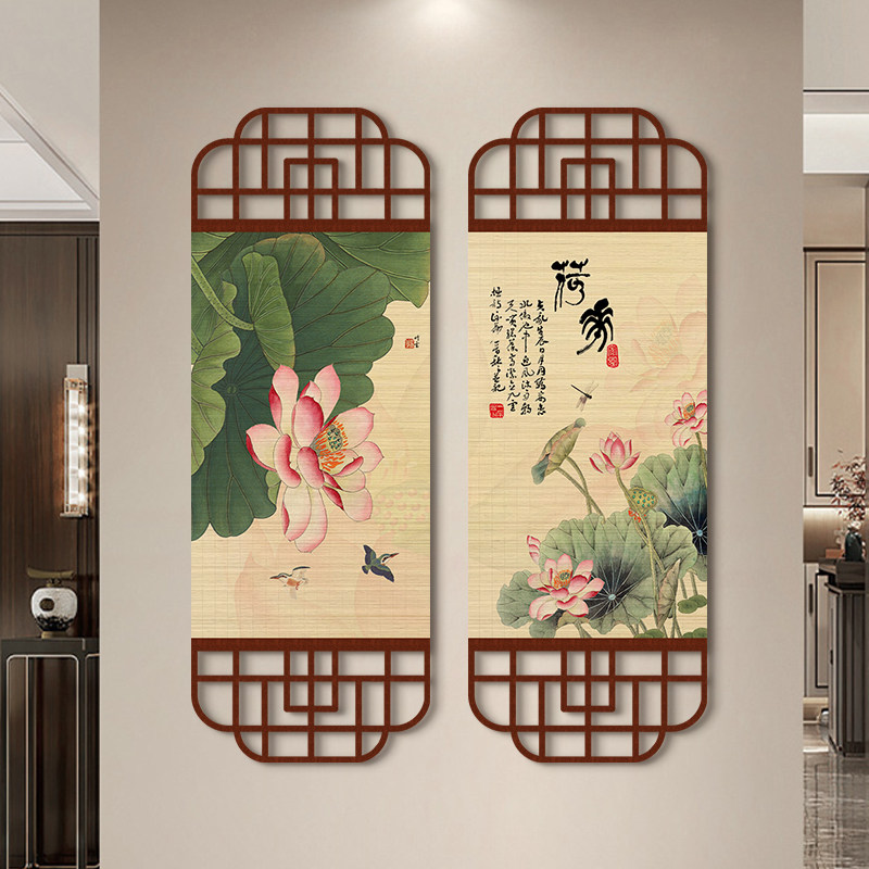 Spa Wellness Design - Bambu çıtalı duvar sanatı, geleneksel lotus